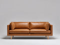 Canapé 2 places-Cuir synthétique-198x90x82 cm-Camel-Style moderne rétro