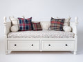 Canapé lit - Bois - 205x100x95 cm - Blanc - Style traditionnel