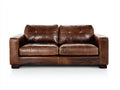 Canapé 2 places-Cuir synthétique-198x90x80 cm-Marron foncé-Style industriel vintage