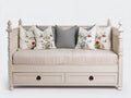 Canapé lit - Bois - 205x99x103 cm - Blanc cassé - Style vintage