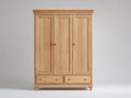 Armoire 3 portes-Bois massif-170x60x200 cm-Naturel-Style classique