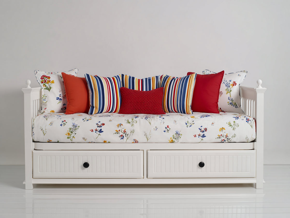 Canapé lit - Bois - 206x101x98 cm - Blanc - Style classique