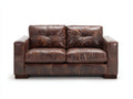 Canapé 2 places-Cuir synthétique-195x91x81 cm-Marron foncé-Style industriel vintage