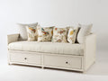 Canapé lit - Bois - 205x100x91 cm - Blanc cassé - Style campagne