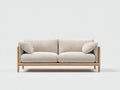 Canapé 2 places-Tissu-Bois-194x86x82 cm-Beige-Bois naturel-Style scandinave contemporain