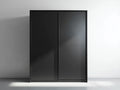 Armoire à portes coulissantes-Panneau de bois-180x62x210 cm-Noir-Style moderne