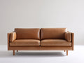 Canapé 2 places-Cuir synthétique-195x88x80 cm-Camel-Style moderne vintage