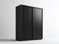 Armoire à portes coulissantes-Panneau de bois-170x60x205 cm-Noir-Style contemporain