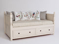 Canapé lit - Bois - 206x100x96 cm - Blanc cassé - Style classique