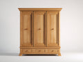 Armoire 3 portes-Bois massif-180x60x210 cm-Bois naturel-Style classique