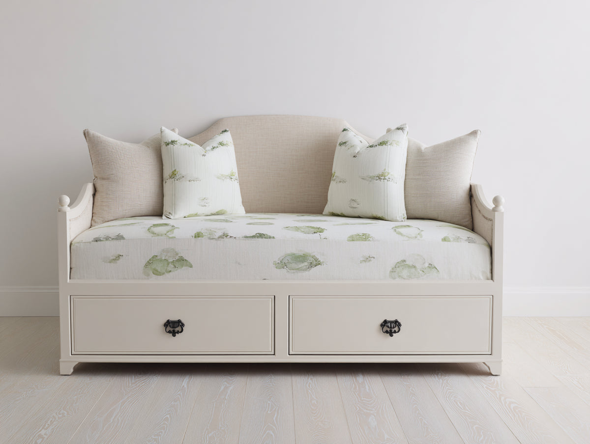 Canapé lit - Bois - 201x97x92 cm - Blanc cassé - Style classique